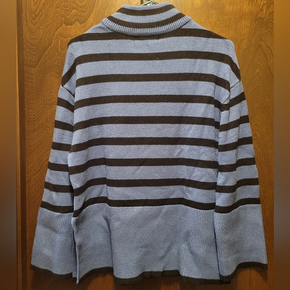 Blue & Black Mockneck Sweater - Picture 4 of 11